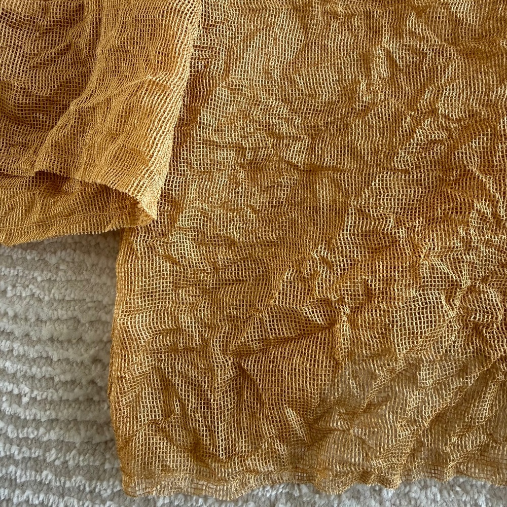Zara Wrinkled Kimono Top Sz S Golden - Picture 4 of 8